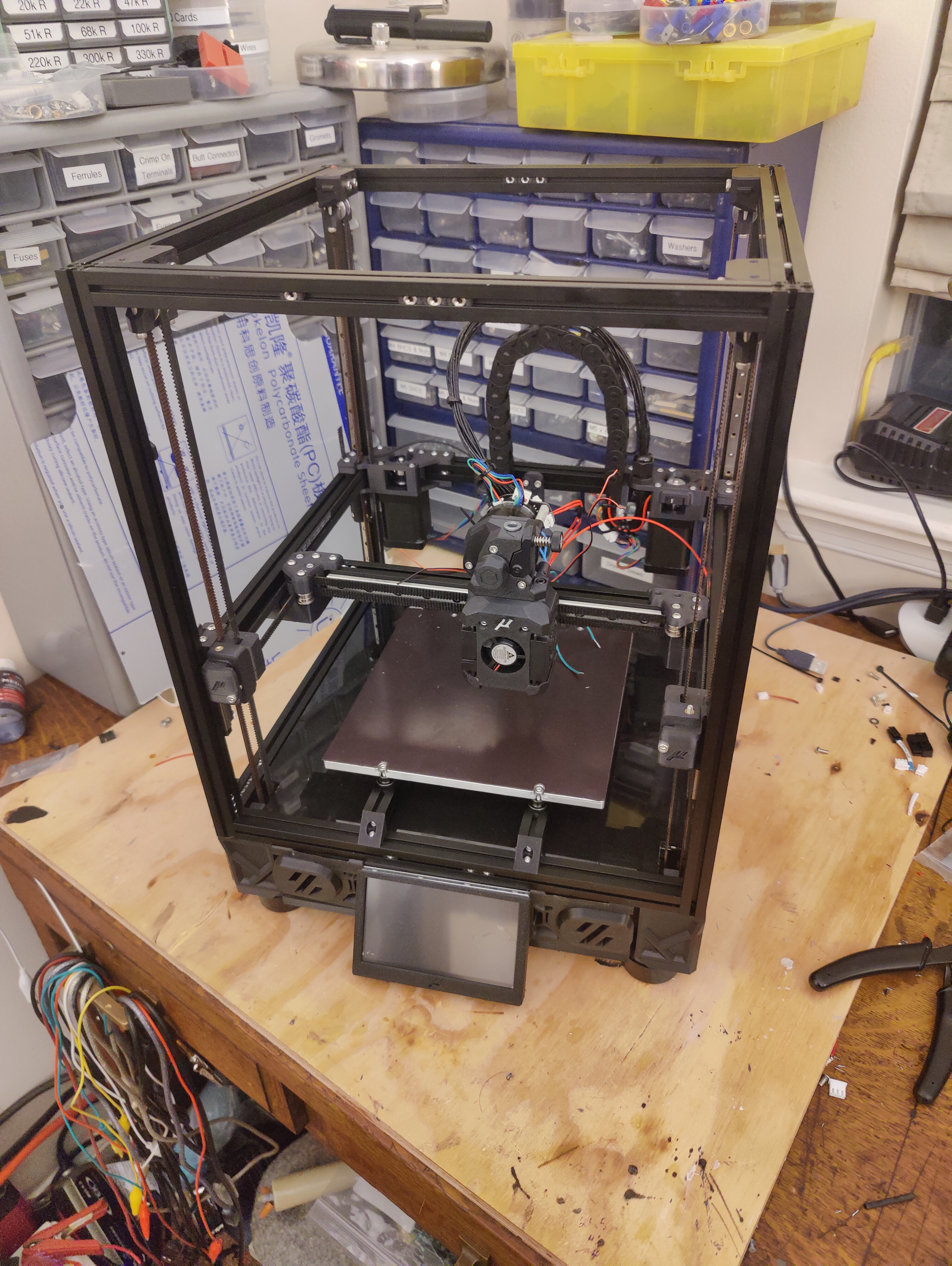 Micron+ with gantry assembled and wiring in progress
